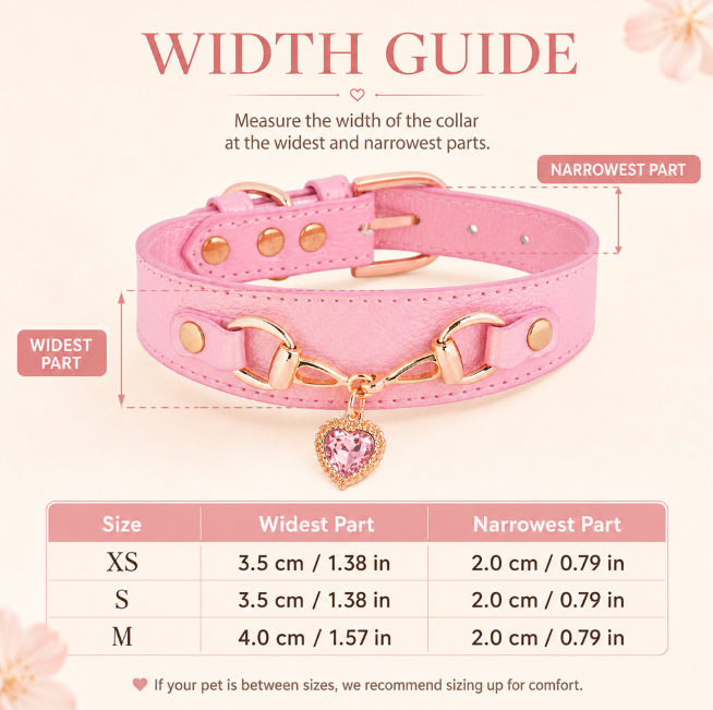 Luxury Heart Rhinestone Pet Collar