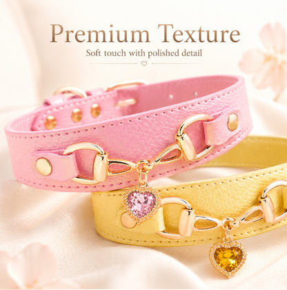 Luxury Heart Rhinestone Pet Collar