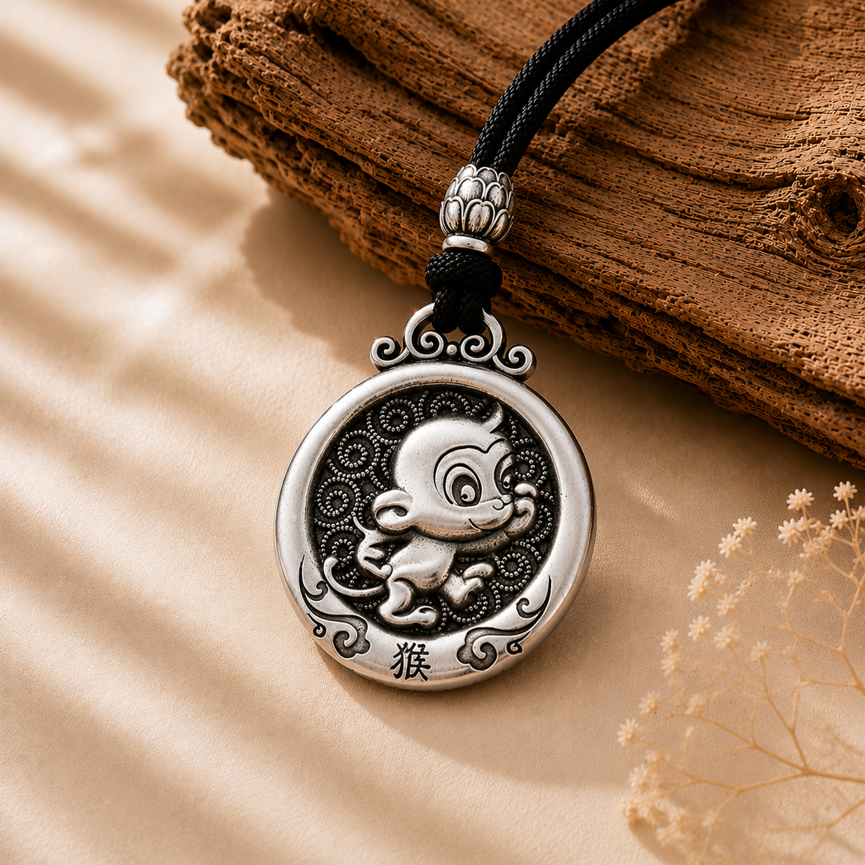 Personalized Chinese Zodiac Silver Necklace ✨-Monkey