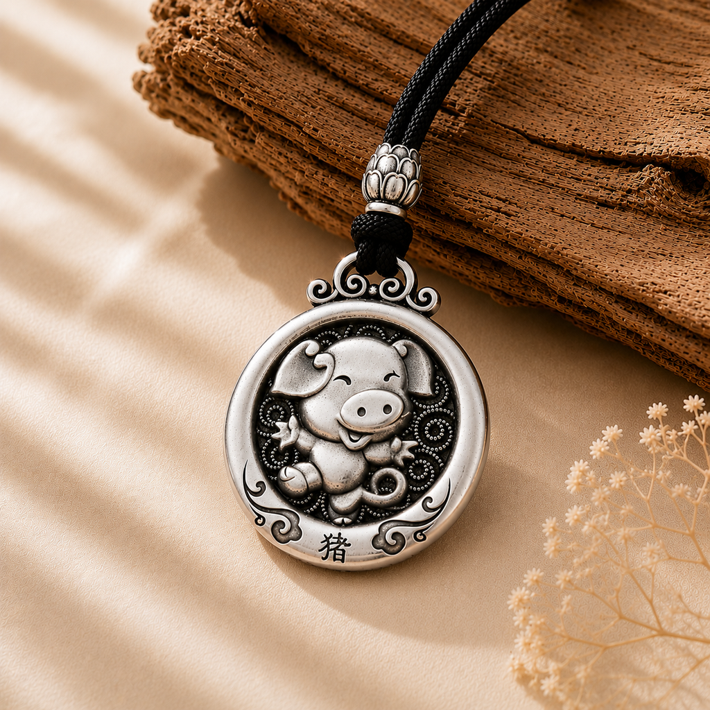 Personalized Chinese Zodiac Silver Necklace  ✨-PIG