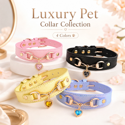 Luxury Heart Rhinestone Pet Collar