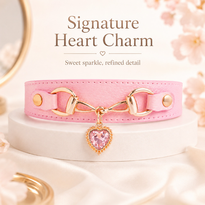 Luxury Heart Rhinestone Pet Collar