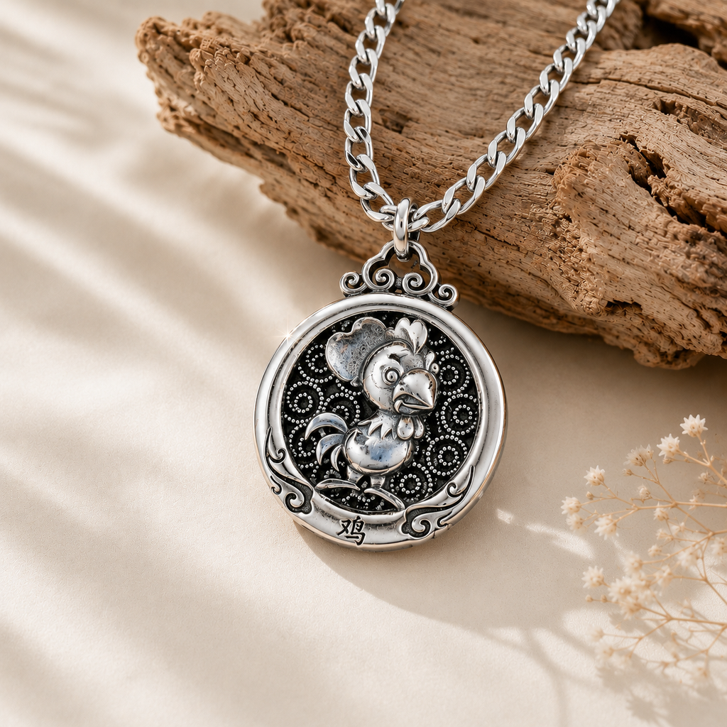Personalized Chinese Zodiac Silver Necklace ✨-Rooster