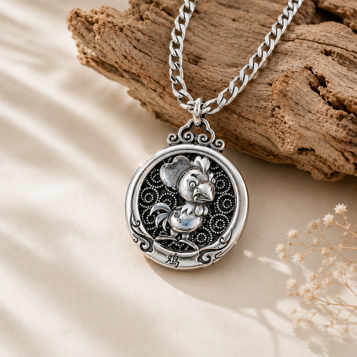 Personalized Chinese Zodiac Silver Necklace ✨-Rooster